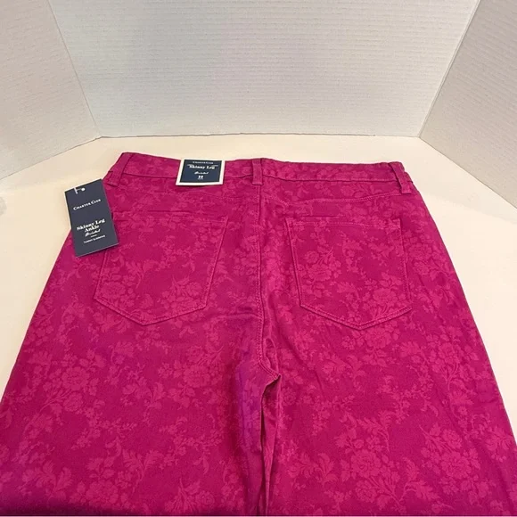 🆕 Women’s Charter Club Pink Fancy Skinny Ankle Pants – Size 12 🆕 - Picture 13 of 16